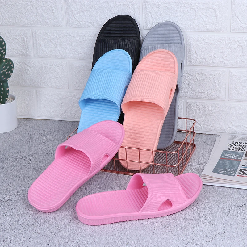 New Women/Men Indoor Floor Flat Shoes Summer Non-slip Flip Flops Bath Home Slippers Female Slipper Comfortable Zapatillas De