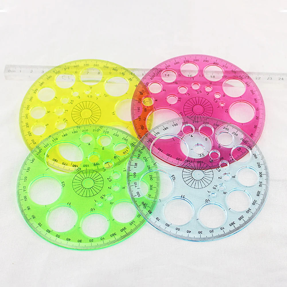 Канцелярские принадлежности 360 градусов круглая линейка офисная школа чертежная