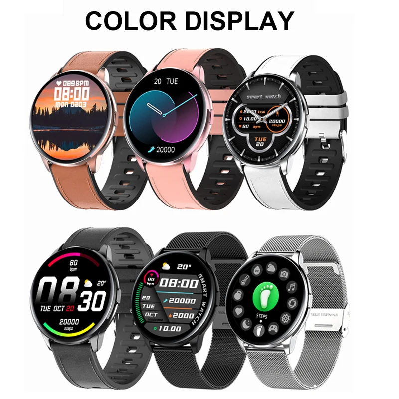 

2021 Full Touch Smart Watch Women IP68 Waterproof Bracelet ECG Heart Rate Monitor Sleep Monitoring Sports Smartwatch For Ladies