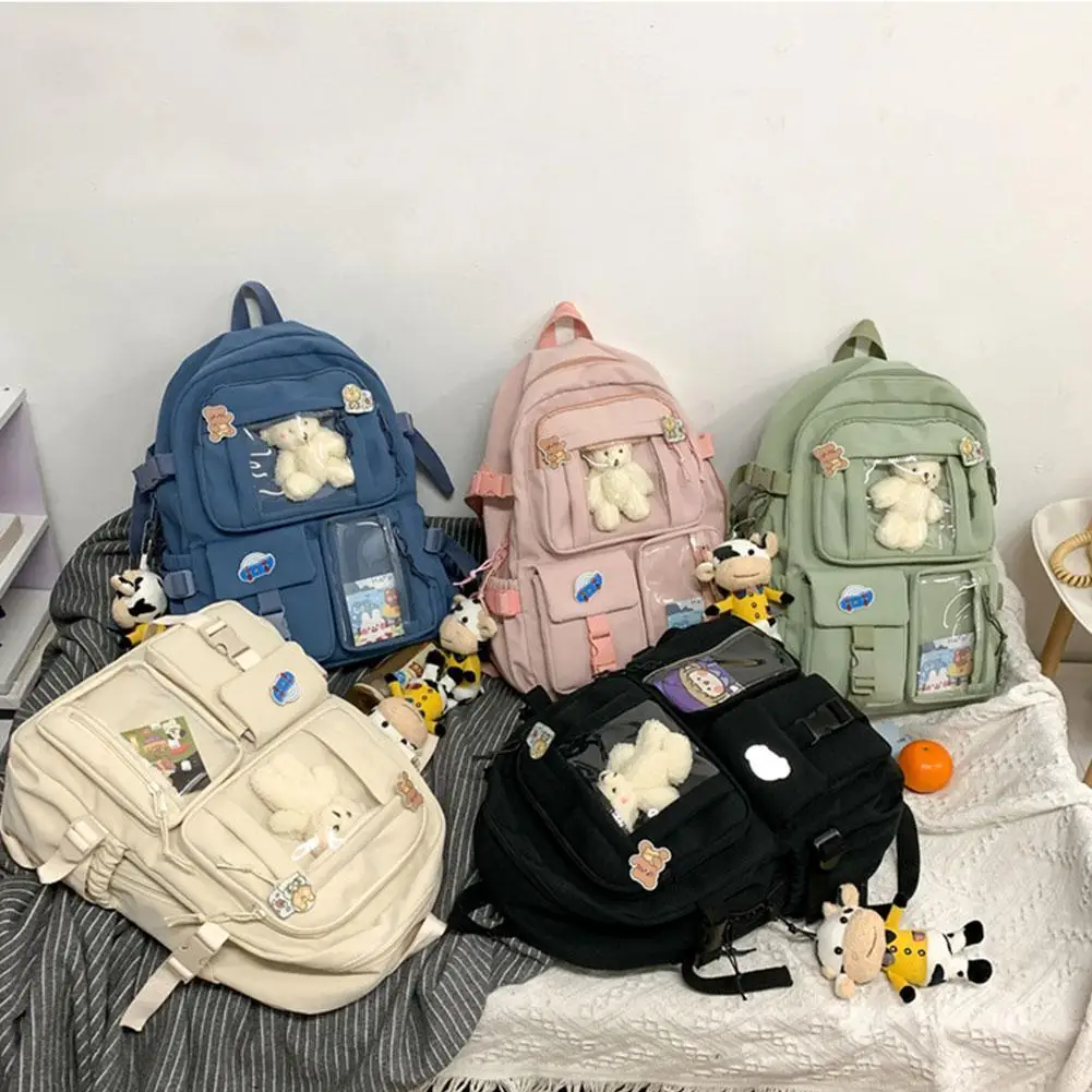 

Cute Women Large Capacity Backpack Waterproof Nylon Female Schoolbag College Lady Laptop Backpacks Kawaii Girl Travel Book Bags