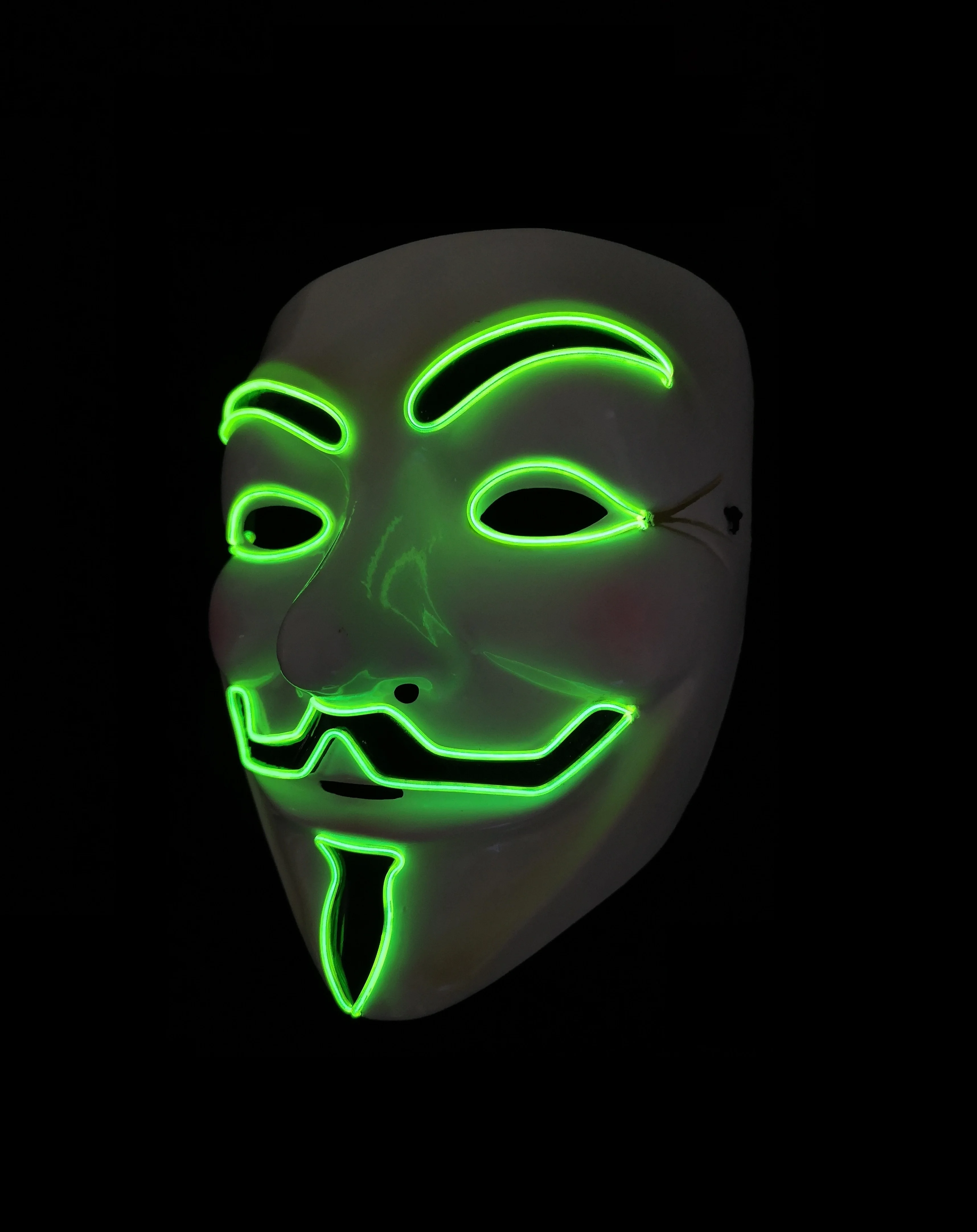 Светодиодный маска V for Vendetta Гай Фокс Маска Белый Уход за кожей лица Неон EL провода
