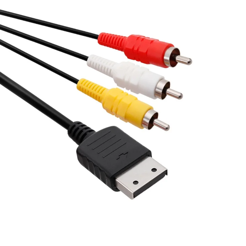 Черный 3 RCA AV стерео аудио кабель для SEGA DREAMCAST | Электроника