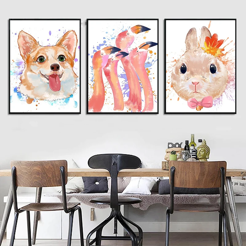 

GATYZTORY 3PC Painting By Number Animals Picture Handmade Unique Gift 40x50cm Frame Home Bedroom Decor Oil Paint Wall Picture