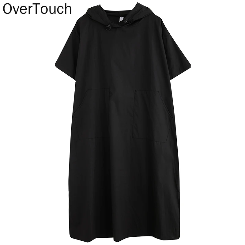 

2021 Plus Size Summer Shirt Dress Women Sundress Lady Vestidos Long Dress Oversize Loose Casual 5XL 6XL Hooded Pockets