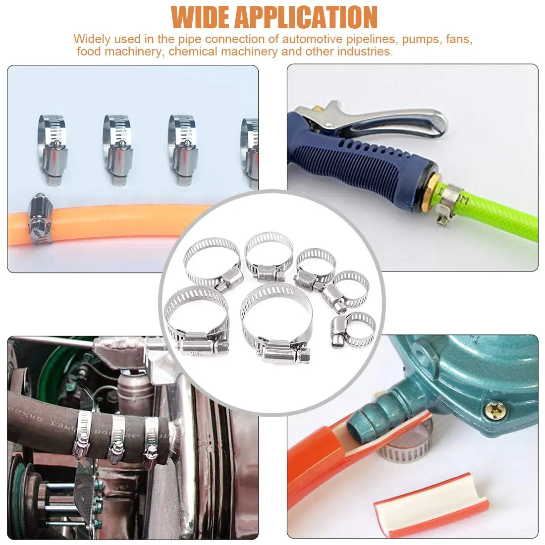 Регулируемые зажимы диаметром от 8 до 38 мм набор шлангов-червей для различных