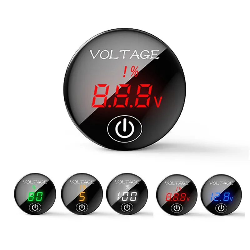 

Car Motorcycle DC 5V-48V LED Panel Digital Voltage Meter Battery Capacity Display Voltmeter with Touch ON OFF Switch