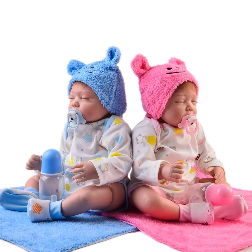 55 см Мягкая силиконовая Кукла Reborn с хлопковым телом кукла Bebe настоящие близняшки