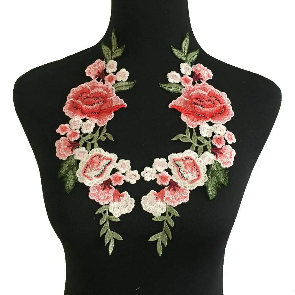 Красивый цветок вышитые железные аппликации нашивки вышивка на Цветочной ткани