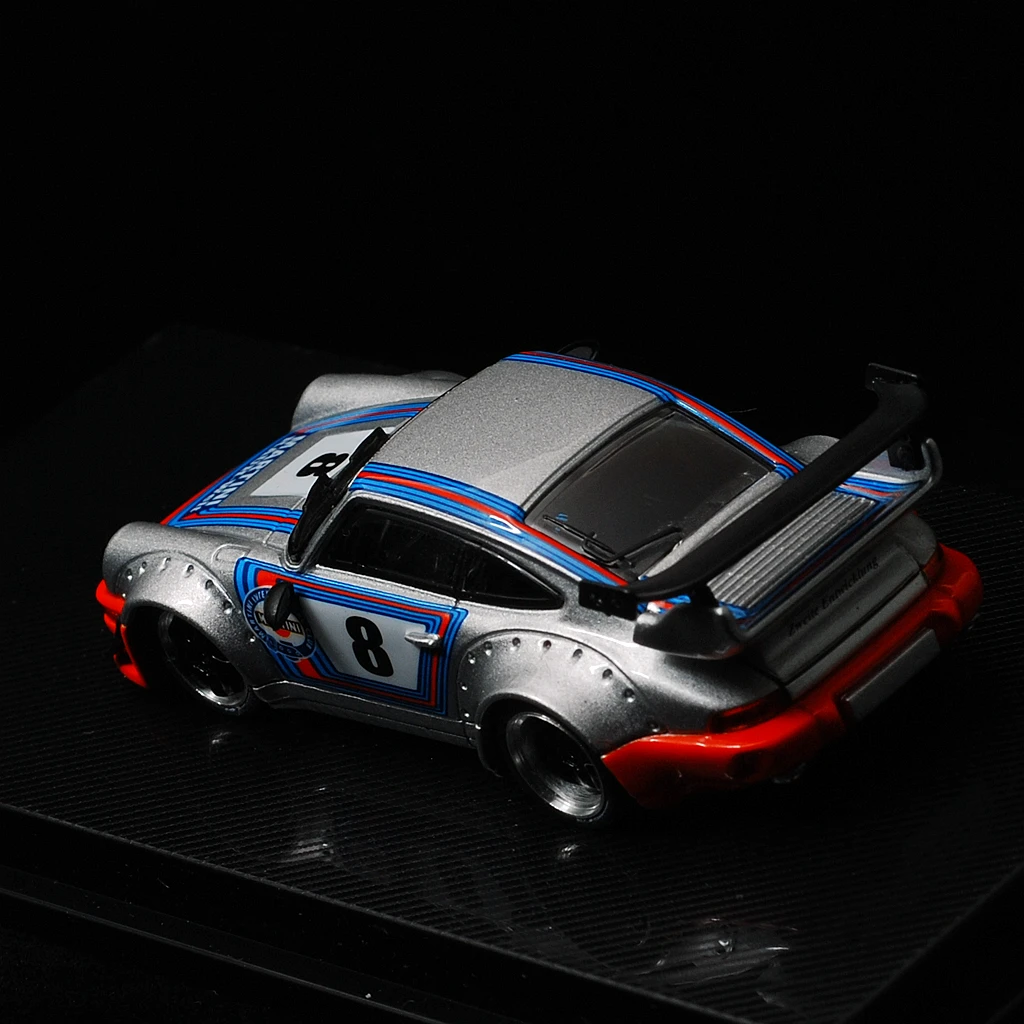 Модель автомобиля 1/64 CM модель Pors RWB 964 MARTINI серебряный литой автомобиль гоночный