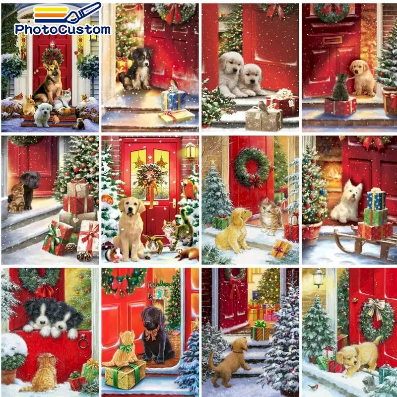 

PhotoCustom Diy Paint By Numbers Animals For Adults Picture By Numbers zero basis Home Decor gift
