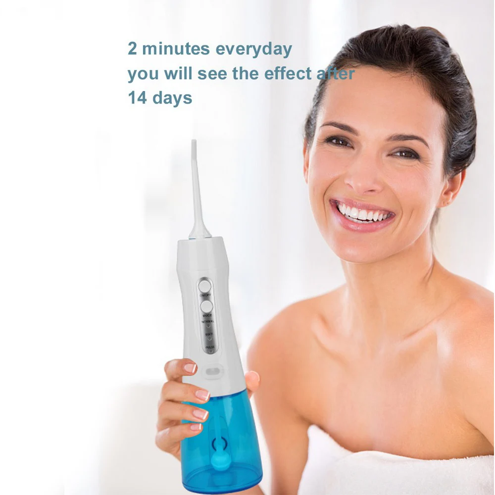 

Electric Dental Flushe Oral Irrigator USB Rechargeable Water Flosser Dental Water IPX78 Waterproof Flusher 300ML 3-speed Mode