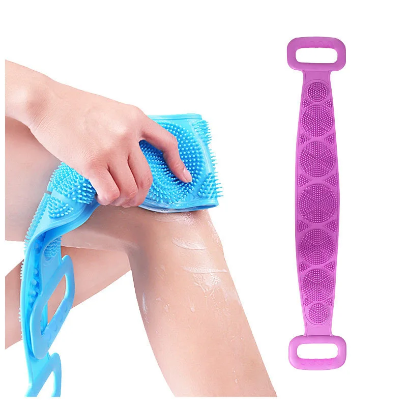 

Silicone Brushes Bath Towels Rubbing Back Mud Peeling Body Exfoliating Massage Shower Extended Scrubber Skin Clean Brushes