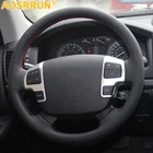 Чехол рулевого колеса автомобиля черная кожа для Toyota Land Cruiser LC 2008-2015 Tundra 2007-2013
