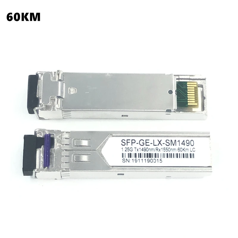 Волоконно-оптический модуль LC SFP 1 25G 20/40/60/80/100KM 1310/1490 нм одноволоконное строение