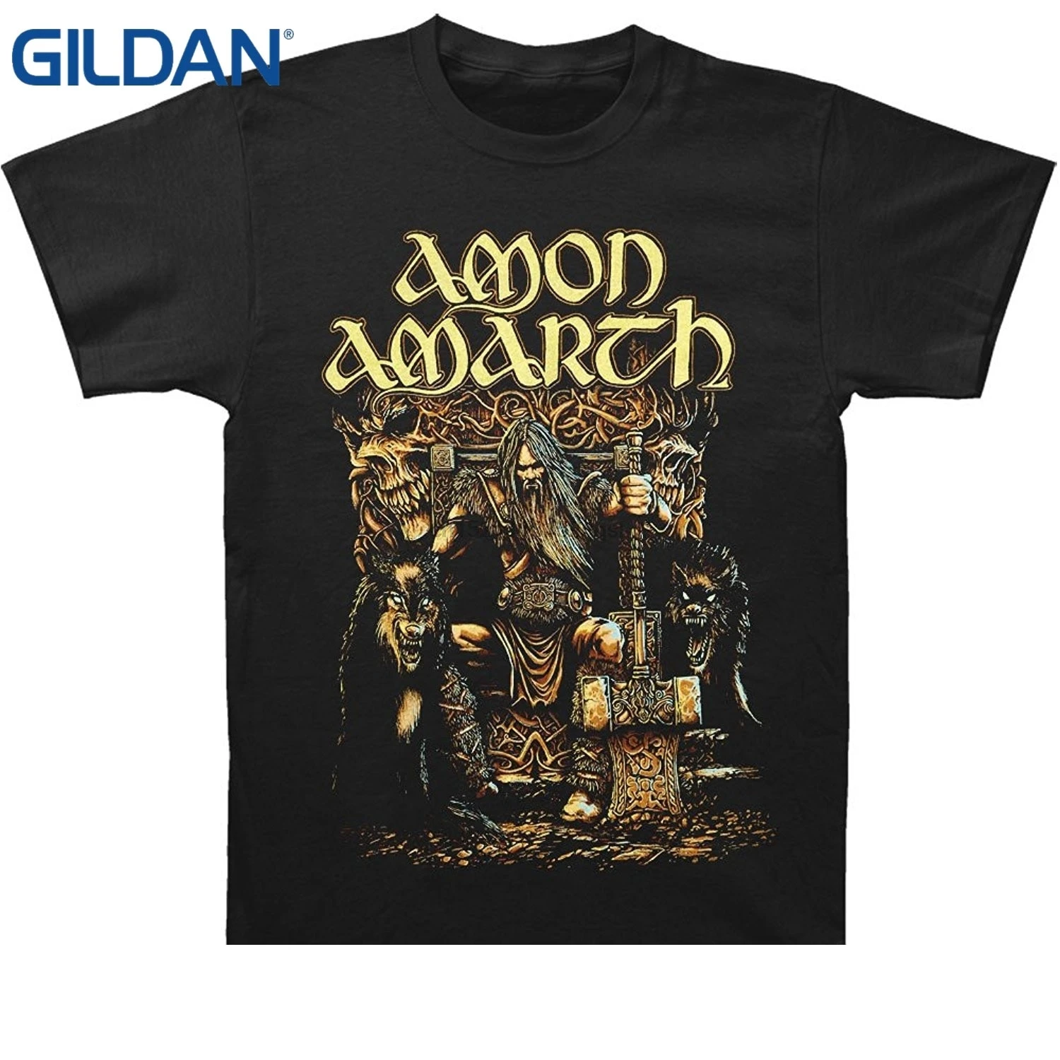 Фото 100% Мужская хлопковая футболка с принтом Amon Amarth Тор Оден сон Xx-большой черный |