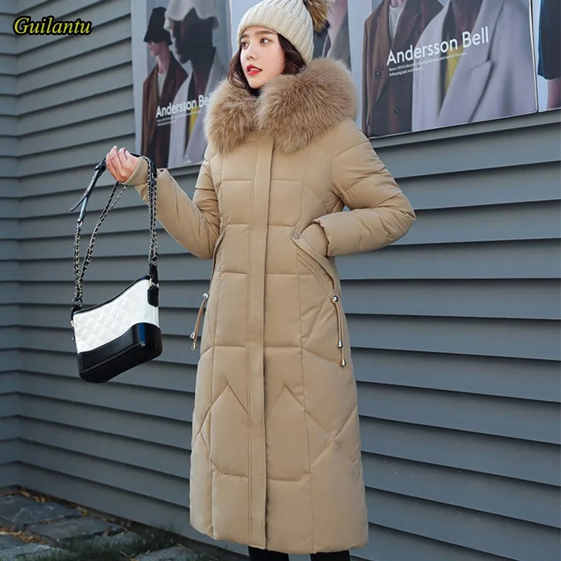 Guilantu 2020 зимнее х длинное пальто для женщин толстый пуховик с хлопковой