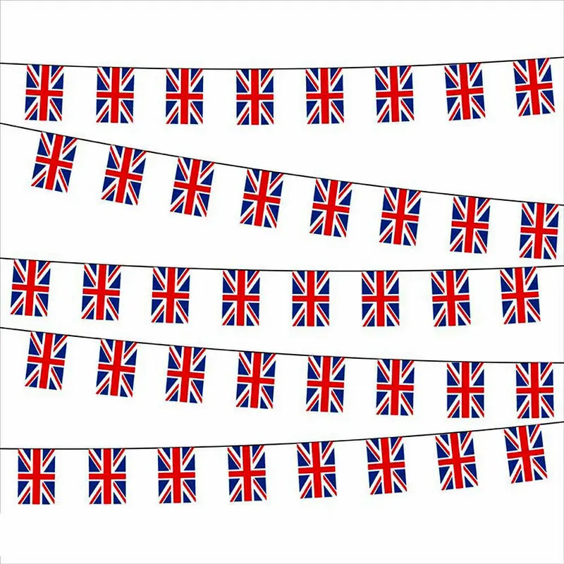 

ZXZ UK bunting flags 20pcs Pennant UK British String flags Banner Buntings Festival Party Holiday