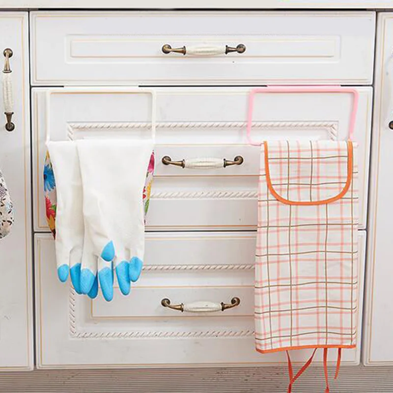 

1Pcs Hanging Holder Cupboard Cabinet Door Back Portable Home Storage Organizer Multifunction Towel Rack Kitchen Accessories