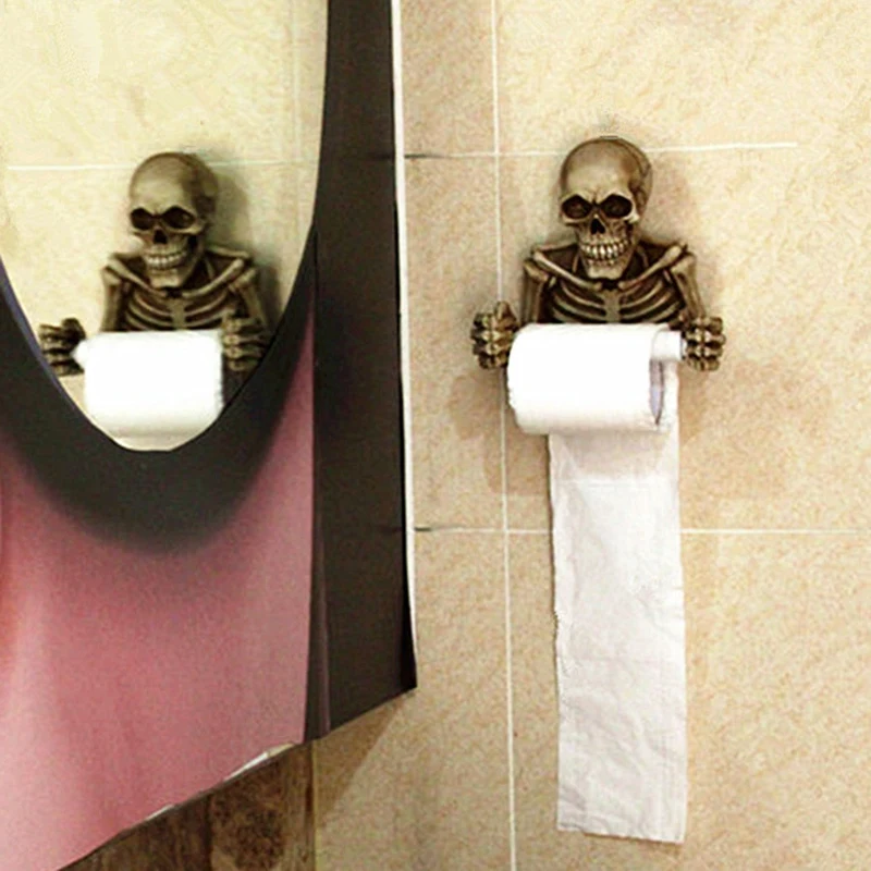 

Creative Skull Toilet Paper Holder Wall Mounted Toilet Paper Storage Box Bathroom Storage Box