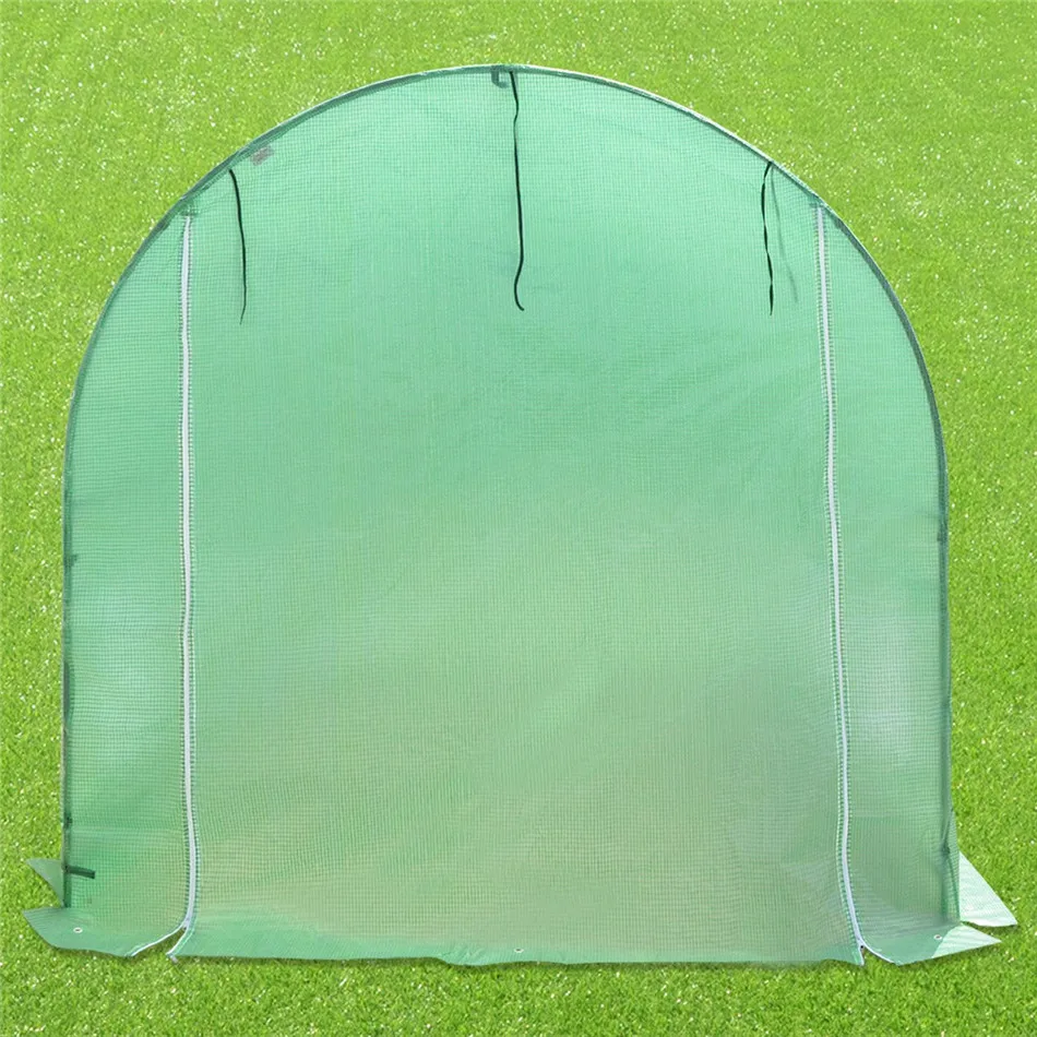 AULAYSED горячий зеленый дом 12'X7'X7' большой прогулки на открытом воздухе Садоводство прочный теплица железный Стенд Крышка