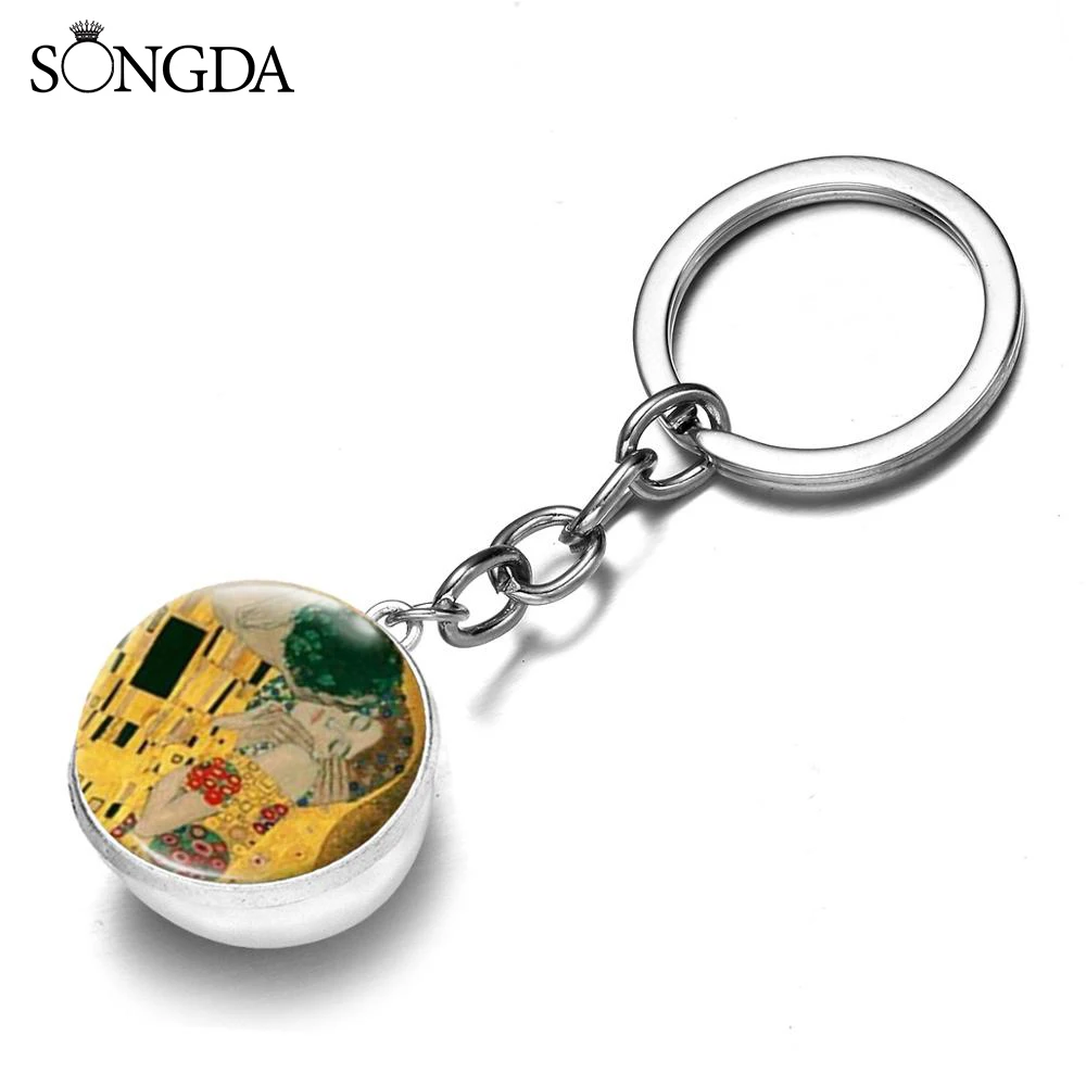 Классический брелок с поцелуем густава климта романтическая живопись