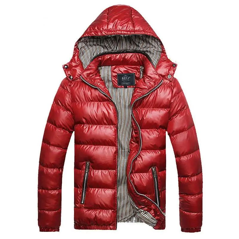 New Style Cotton-padded Warm Jacket Men's Korean Style Stand-up Collar Hoodie Men's Slim-fitting Plus Size Clothes