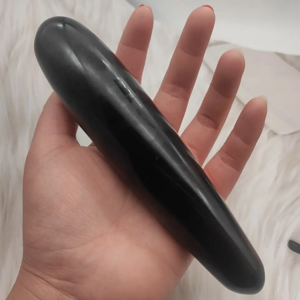 

Массажная палочка ручной работы, 18 см, натуральная черная, обсидиановый кристалл, лечебный кристалл, камень, йони-палочка