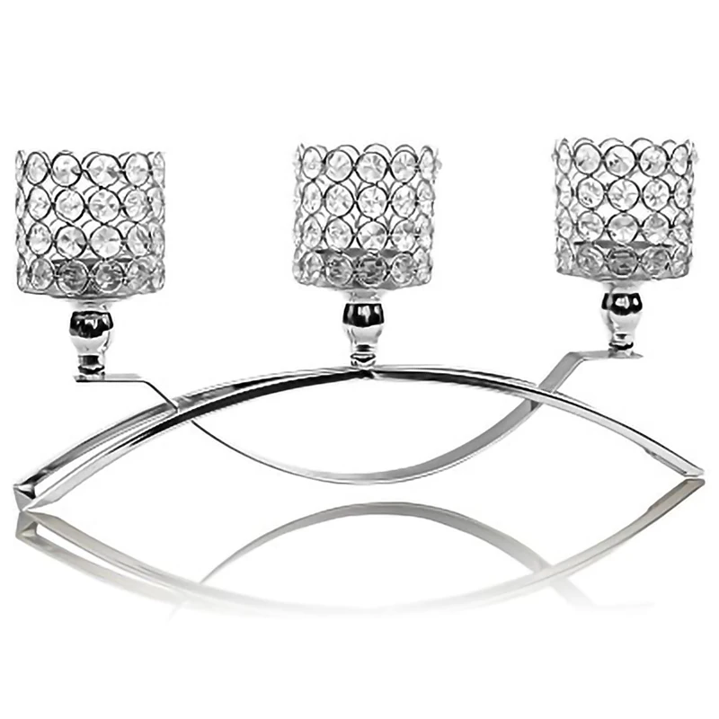 Artificial Crystal Candlestick Wedding Table Center Tealight Stand Home Decoration | Дом и сад
