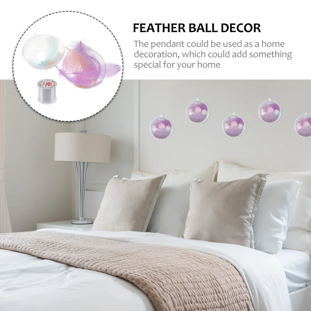 

1Set Transparent Filled Feather Home Decorative Pendant Store Decor
