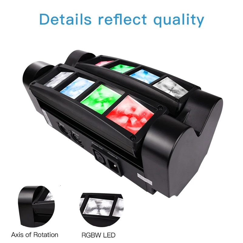 Светодиодный светильник с подвижной головкой мини-паук дискотека 8x3 W RGBW 4 цвета