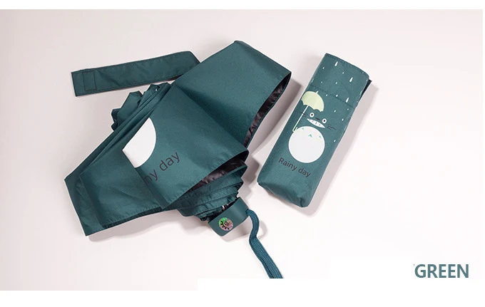 green Мини-зонтик с мультяшным карманом, дождевик для женщин и кошек, Супер Легкий, анти-УФ, подарки для мальчиков, зонт для детей, маленький складной зонт, Paraguas - Цвет: green