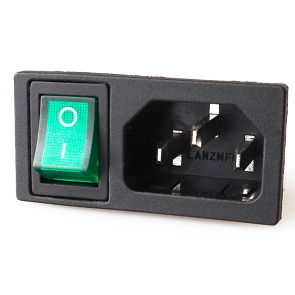 LZ 14 5F + RS Горячая продажа C14 красный 4pin кулисный переключатель AC Розетка PCB