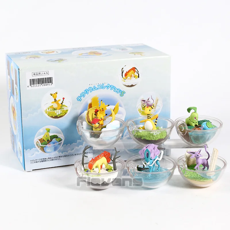 B box Аниме монстр Пикачу Pidgeotto Ponyta Suicune Ampharos Espeon Chikorita мини ПВХ фигурка коллекционные игрушки 6 шт./компл - Цвет: B box