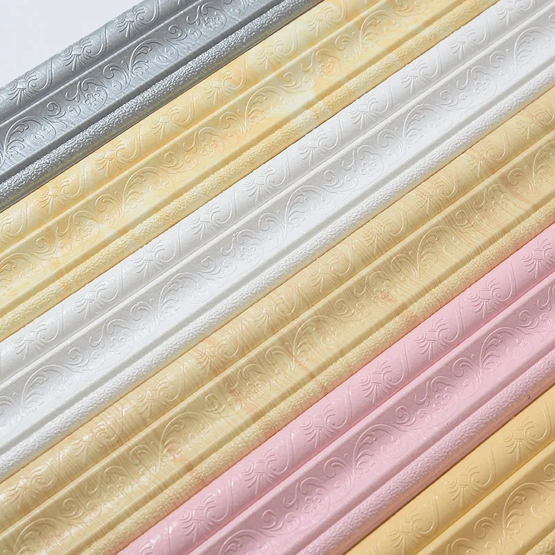 

2.3m 3D Pattern Wall Skirting Border Self-adhesive Stickers Waterproof Sticker Wall Decor for Home