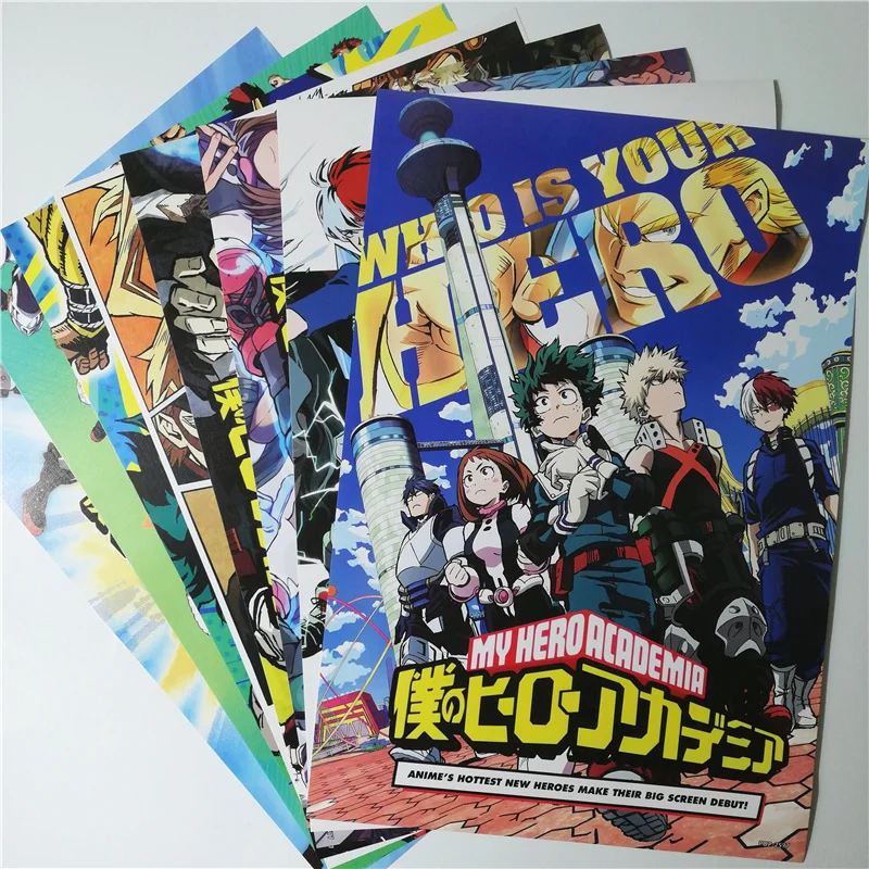8 *(42x29 см) Новые постеры с героями моя геройская Академия аниме наклейки на стену