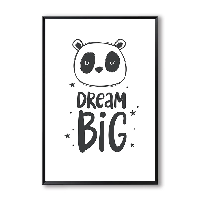 Мультфильм питомник супергерой панда лев ребенок стены искусства холст картина