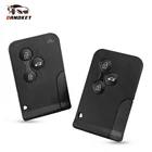 Смарт-карта DANDKEY с 3 кнопками для Renault Clio Logan Megane 2 3 Koleos Scenic, черный чехол для автомобильного ключа с маленьким ключом