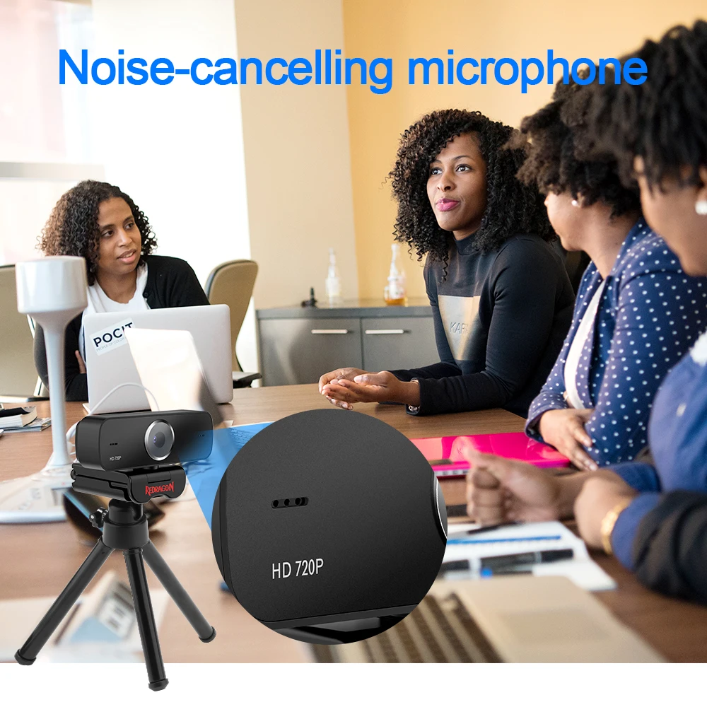 

REDRAGON Fobos GW600 USB HD Webcam Built-in Microphone 1280 X 720P 30fps Web Cam Camera for Desktop Computer Laptops PC Game