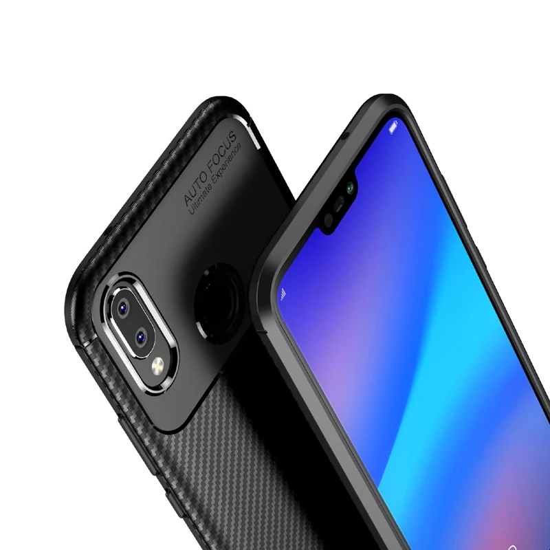 Huawei P20 Lite Pro чехол роскошный из углеродного волокна противоударный для телефона