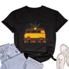 Женская футболка с коротким рукавом, принтом и круглым вырезом