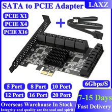 SATA to PCIE Adapter 5/8/10/12/16/20/24 Ports PCI Express X1 X4 X8 X16 To SATA 3.0 Interface 6Gbp Rate with SATA 3.0 Data Cable