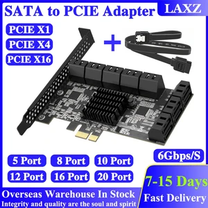 sata to pcie adapter 581012162024 ports pci express x1 x4 x8 x16 to sata 3 0 interface 6gbp rate with sata 3 0 data cable free global shipping