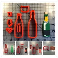 food and drinks wine bottle wine cask shape fondant cutters gum paste cutters 3d printed pla