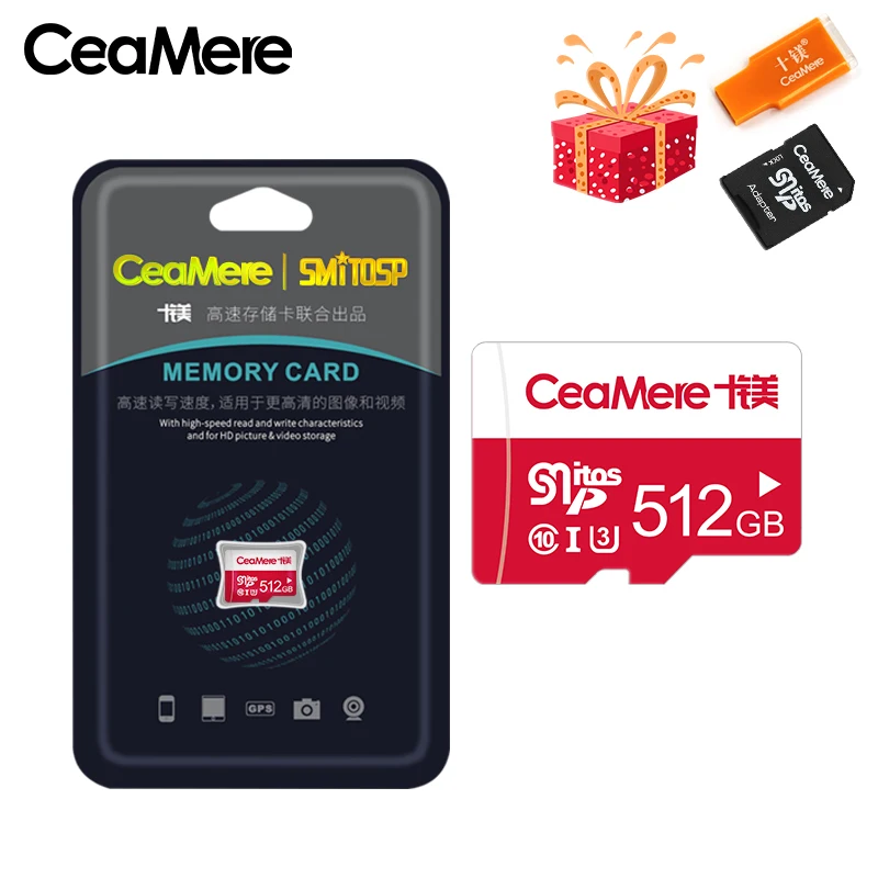 512GB CeaMere карта памяти 256 ГБ 128 Гб 64 Гб U3 UHS-3 32 ГБ Micro sd карта класс 10 UHS-1 флэш-карта памяти Microsd TF/sd карта s для планшета - Емкость: 512GB