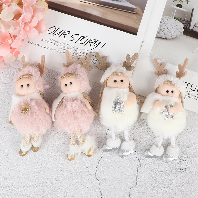 1 шт. рождественские милые украшения розовый белый шелк плюшевая подвесная