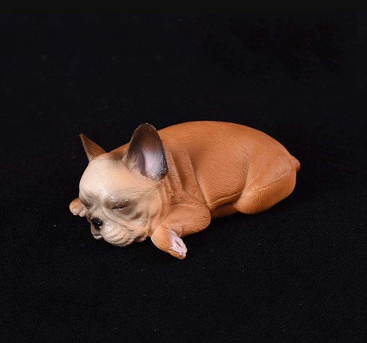 

7CM Lovely French Bulldog Models Sleep On Stomach Animal Action Figures Kids Boy Girl Toys Gifts