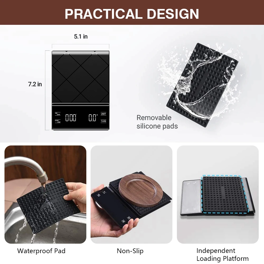 Rodanny-b&aacute;scula de caf&eacute; de alta precisi&oacute;n con temporizador, balanza electr&oacute;nica Digital inteligente, b&aacute;scula de cocina port&aacute;til para el hogar-4