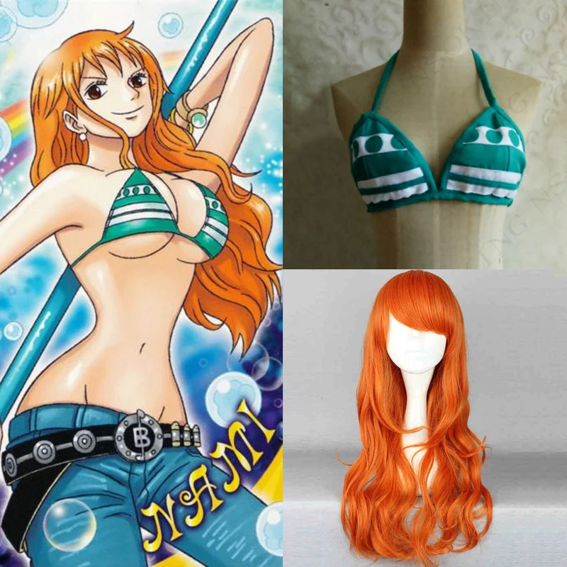 Японское аниме ONE PIECE Nami Косплей два года спустя костюмы Топы 2 оранжевый длинный