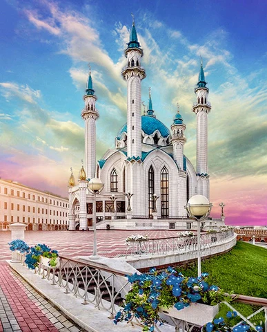 Красивое российское религиозное здание 5d «сделай сам», Исламская алмазная живопись, Казань, Кул, Шариф, мечети, мозаичная вышивка для украшения