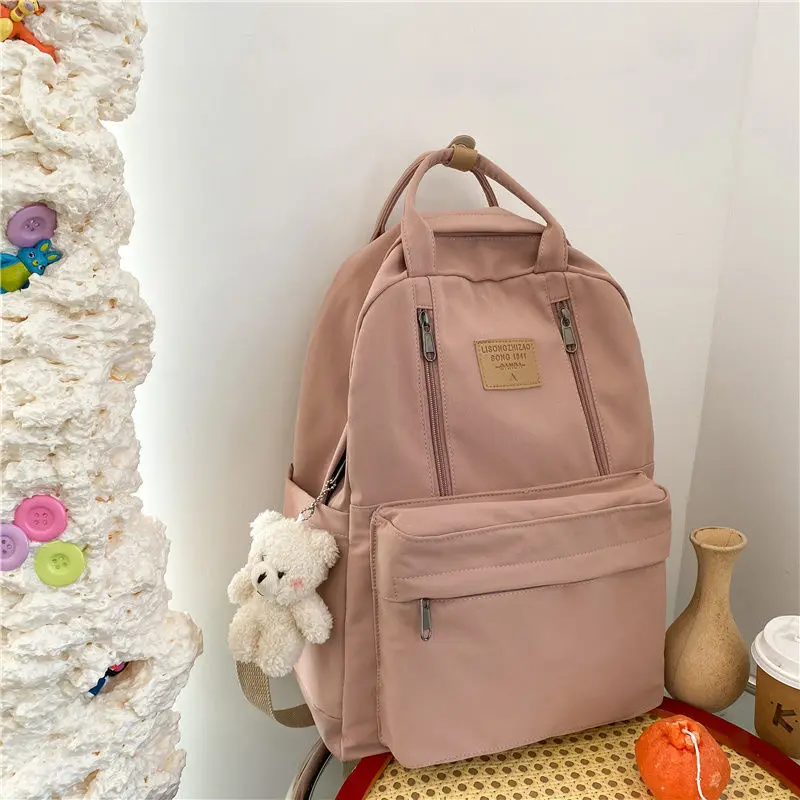 

Nylon School Bags for Teenage Girls Backpack Women High College Student Schoolbag Large Casual Bookbag 2021 New